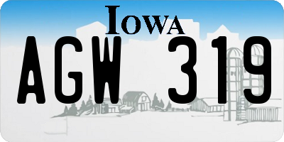 IA license plate AGW319