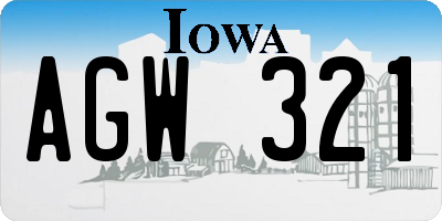IA license plate AGW321
