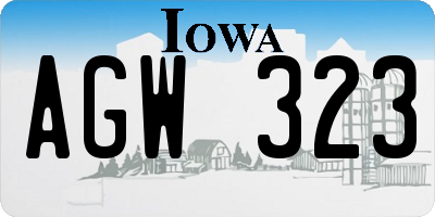 IA license plate AGW323