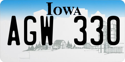 IA license plate AGW330