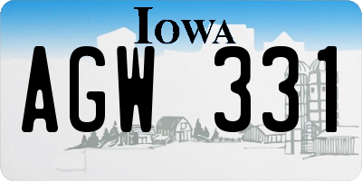 IA license plate AGW331