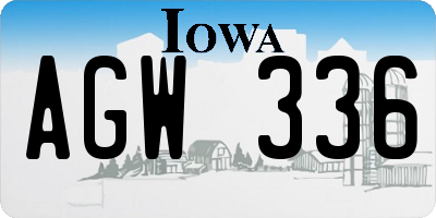 IA license plate AGW336