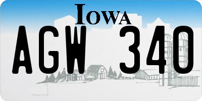 IA license plate AGW340