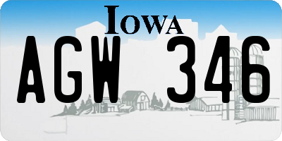 IA license plate AGW346