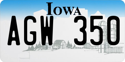 IA license plate AGW350