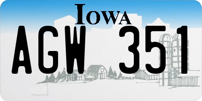 IA license plate AGW351