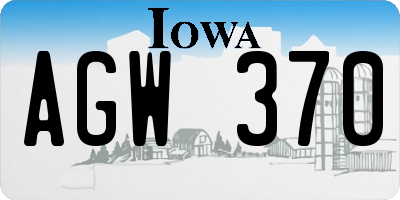 IA license plate AGW370