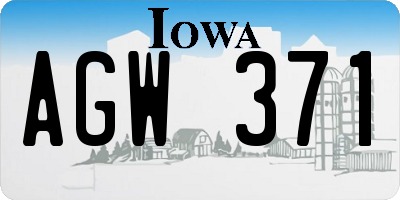 IA license plate AGW371