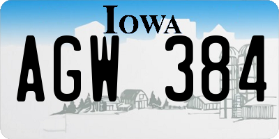 IA license plate AGW384