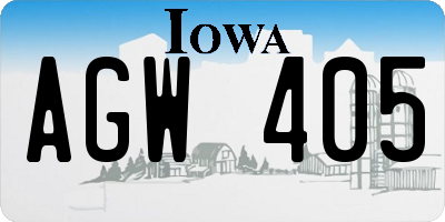 IA license plate AGW405