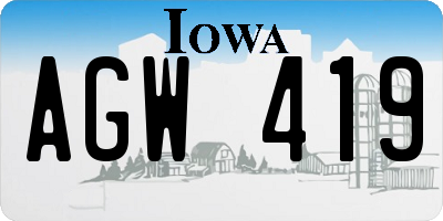 IA license plate AGW419