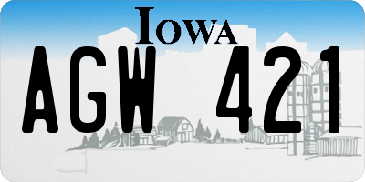 IA license plate AGW421