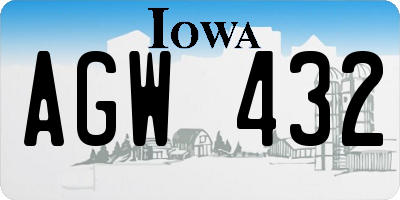 IA license plate AGW432
