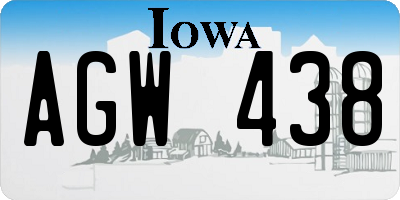 IA license plate AGW438