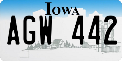 IA license plate AGW442