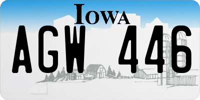 IA license plate AGW446