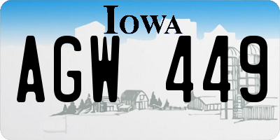 IA license plate AGW449