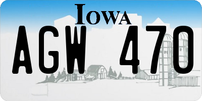 IA license plate AGW470