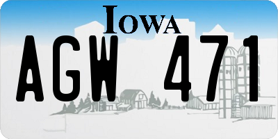 IA license plate AGW471