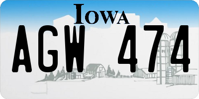 IA license plate AGW474