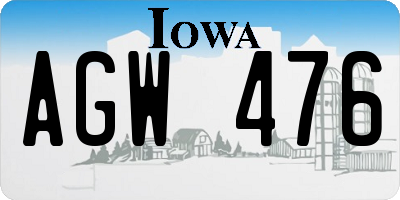 IA license plate AGW476