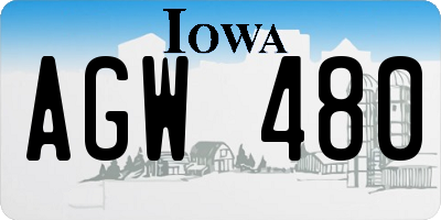 IA license plate AGW480
