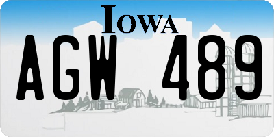 IA license plate AGW489