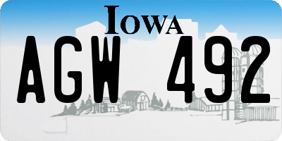 IA license plate AGW492