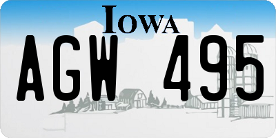 IA license plate AGW495
