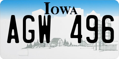 IA license plate AGW496