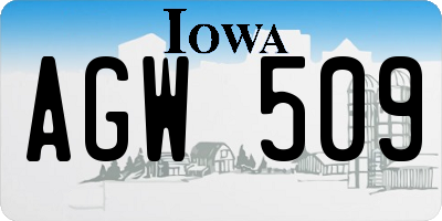 IA license plate AGW509