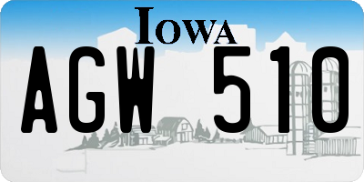 IA license plate AGW510