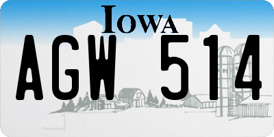 IA license plate AGW514