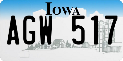 IA license plate AGW517