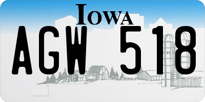 IA license plate AGW518