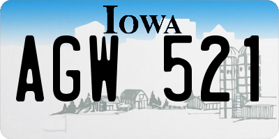 IA license plate AGW521