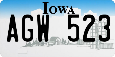 IA license plate AGW523