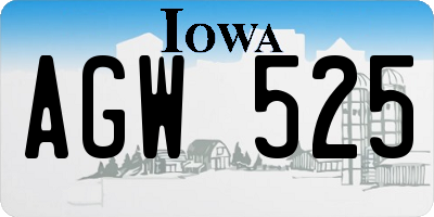 IA license plate AGW525