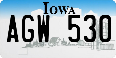 IA license plate AGW530