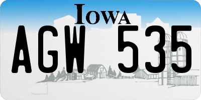 IA license plate AGW535