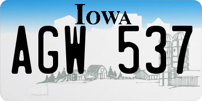 IA license plate AGW537
