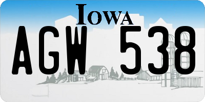 IA license plate AGW538