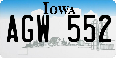IA license plate AGW552