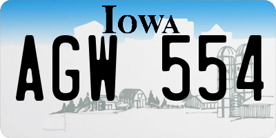 IA license plate AGW554