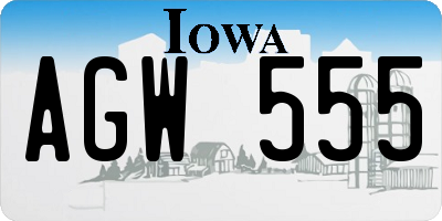 IA license plate AGW555