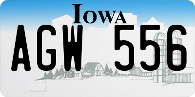 IA license plate AGW556
