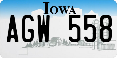 IA license plate AGW558