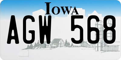 IA license plate AGW568