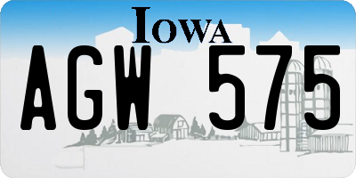 IA license plate AGW575
