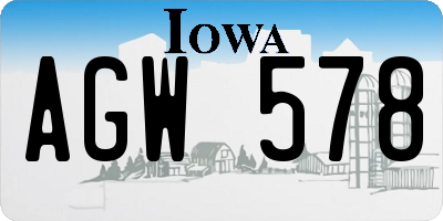 IA license plate AGW578